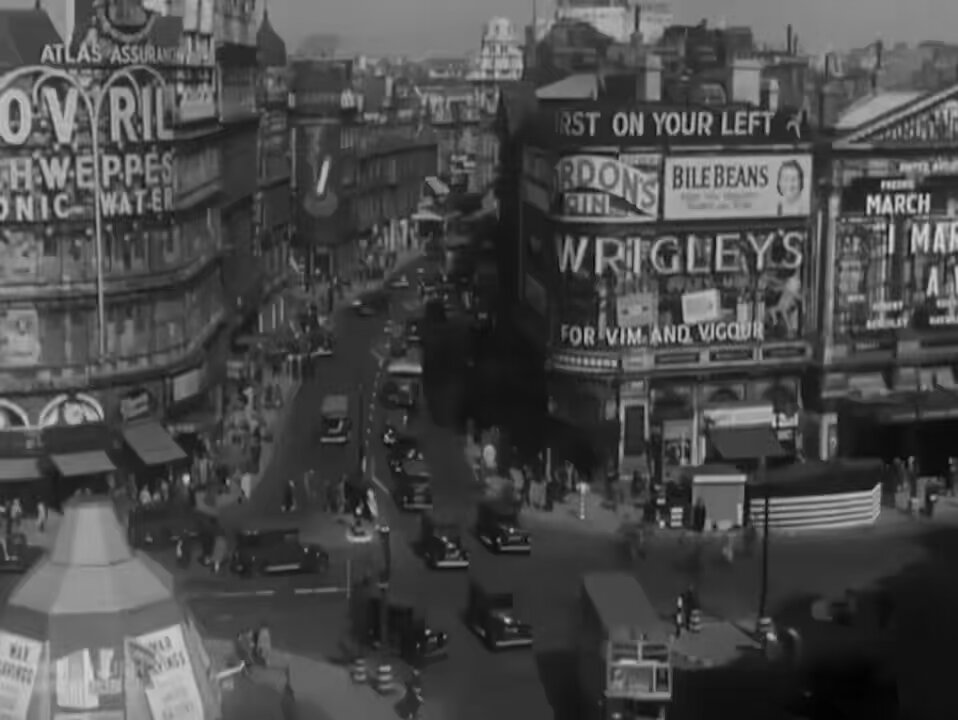 An amazing film of Piccadilly Circus in 1943. People going about their business, policemen on the beat, and many men and women in uniform. A fascinating glimpse into wartime London.