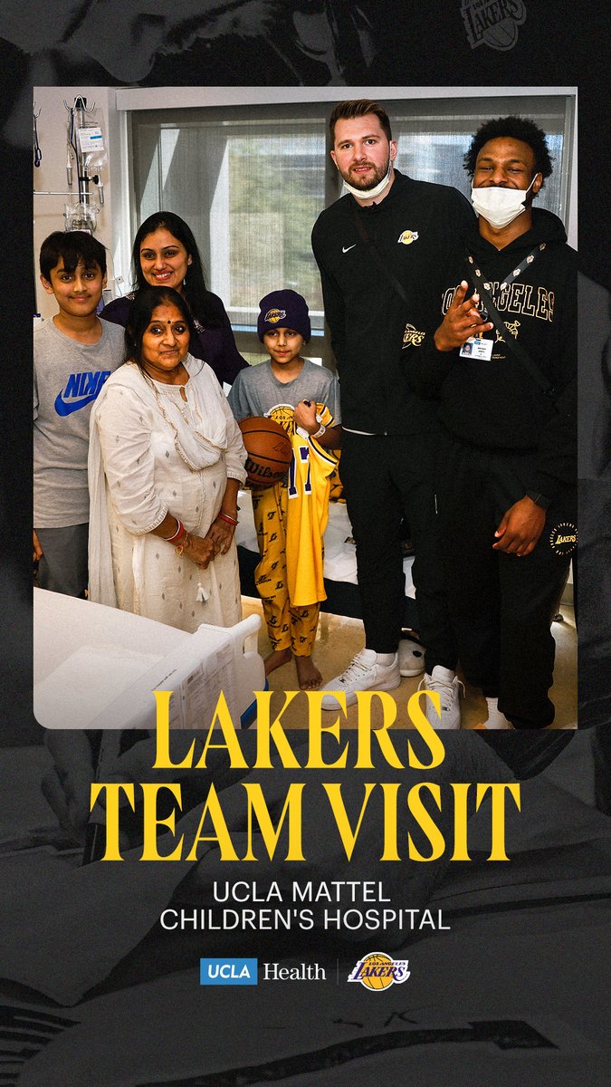 So wholesome 🥹 The Lakers visited patients &amp; their families at UCLAMattelChildrens for a day of fun. UCLA Health | #LakeShow