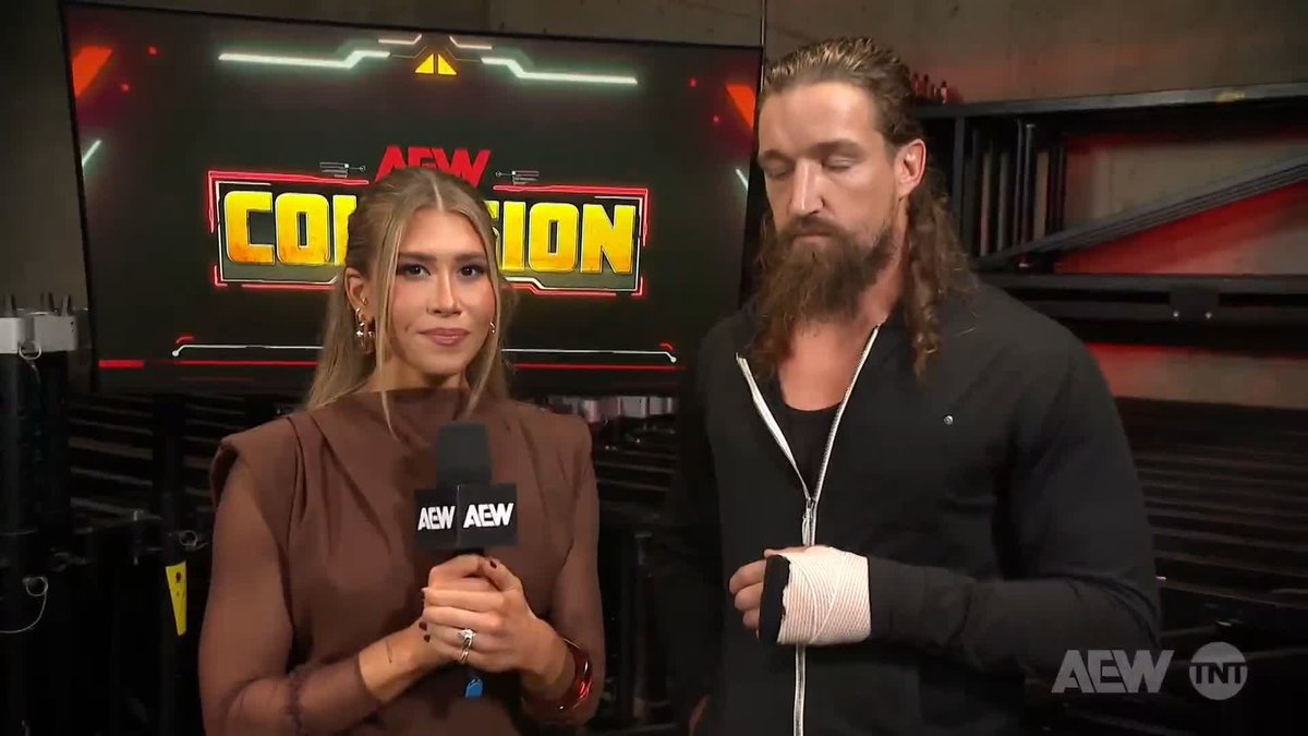 Jay White can no longer compete in the #OwenHartCup due to injury at the hands of The Death Riders, but “Switchblade” considers that a gift! Watch #AEWCollision on TNT &amp; Max Switchblade Jay White