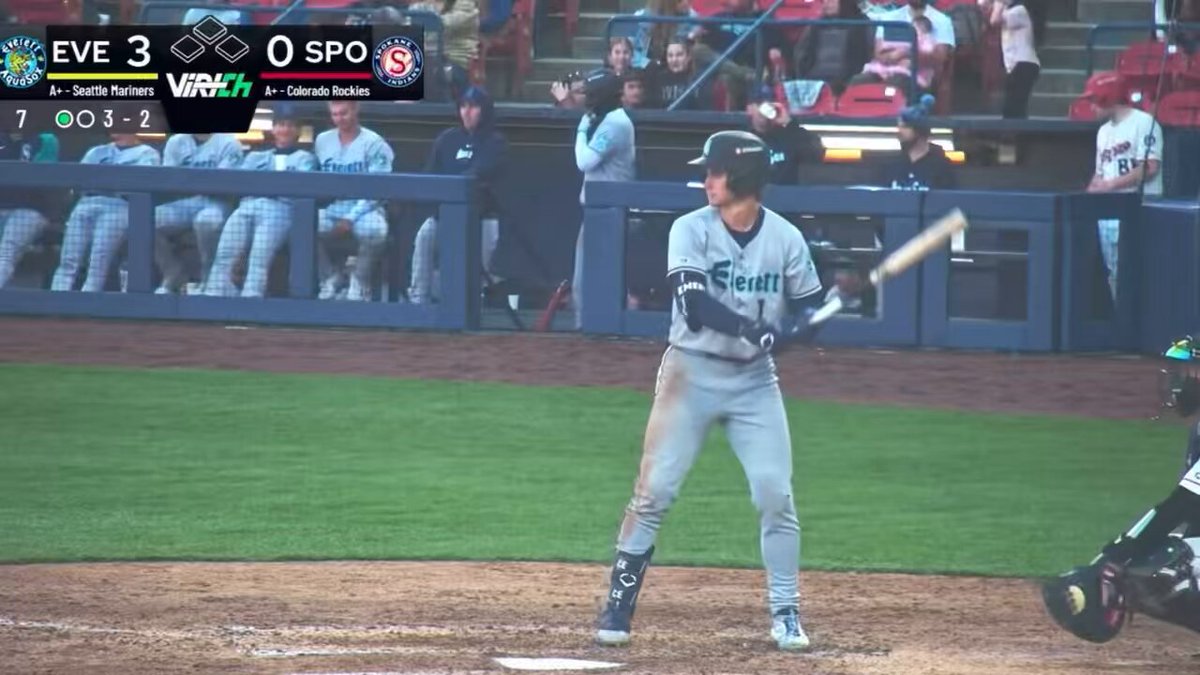 First cycle watch of the season. Colt Emerson doubles in the 7th. Needs the HR.