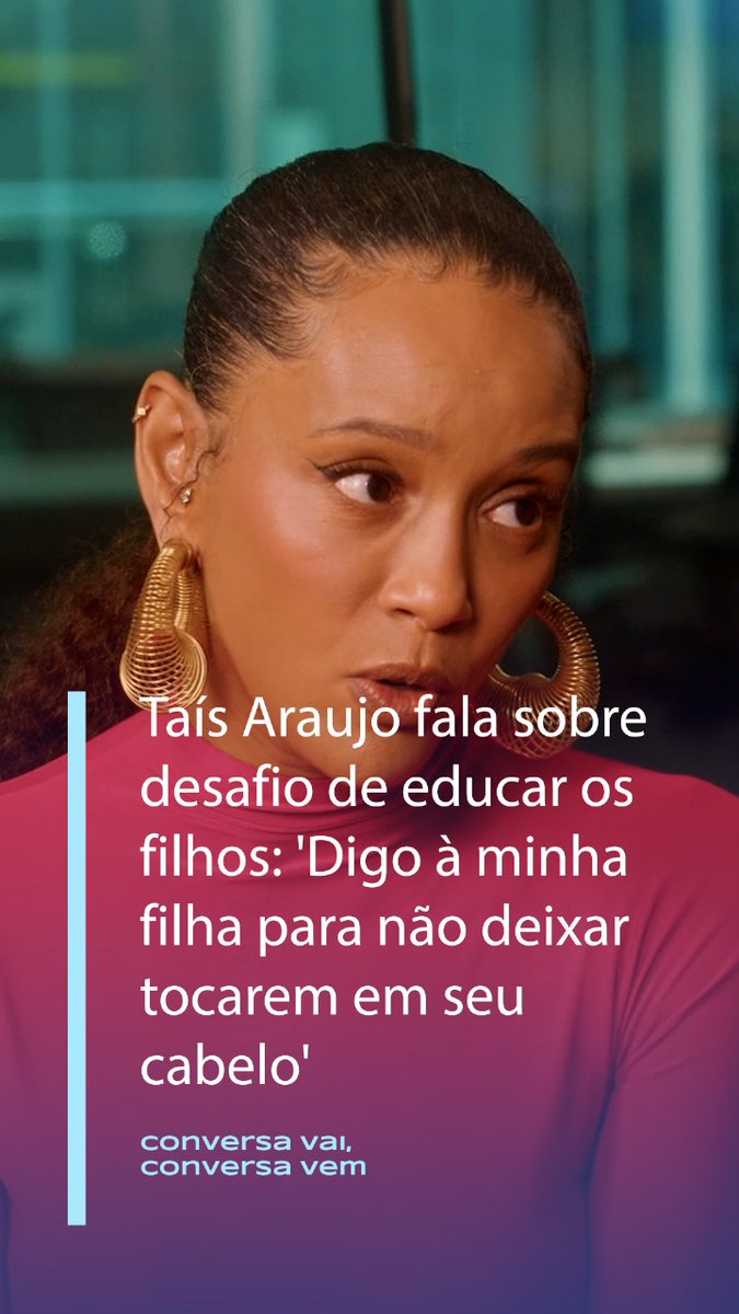 "Alerto o tempo inteiro. Vc não é igual ao seu amigo.Meu filho só quer andar de camisa de futebol e chinelo. Parece que tá querendo testar. É duro pq te obriga a tirar a inocência da criança.Falo pra minha filha: não deixa tocar no teu cabelo"(Taís Araújo)