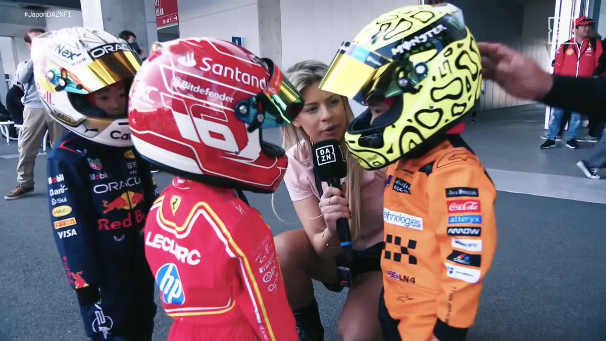 🥰 Christine GZ conoce a Norris, Leclerc y Verstappen en el paddock de Suzuka 🥹 #JaponDAZNF1 🇯🇵