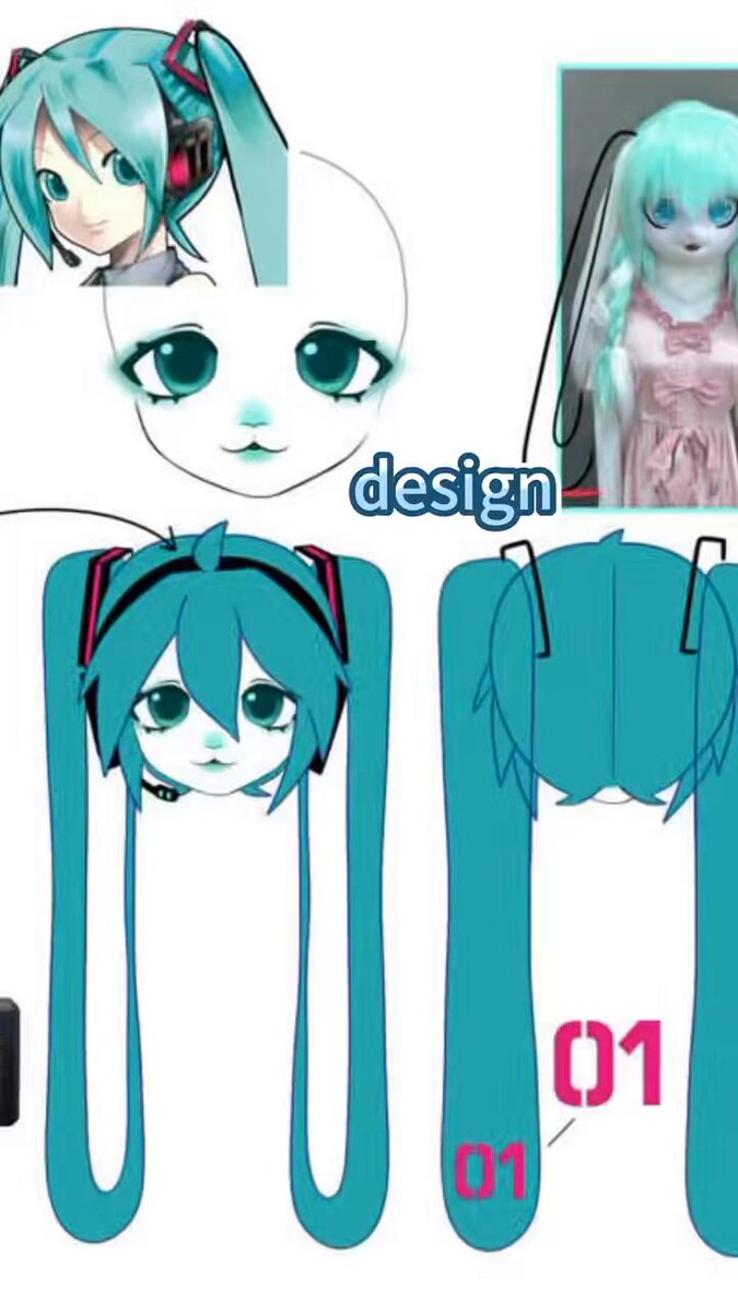 忘记发视频了，设计是他独立完成的🐰 ，由我来进行制作 #miku #初音ミク #furry