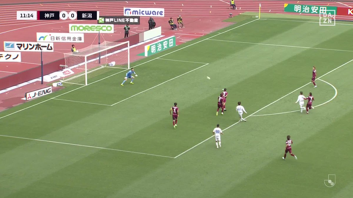 #モーメントブースター でシェアして盛り上がれ!​ ⚽️ゴール (11:15) 👟Motoki Hasegawa​​ 🆚ヴィッセル神戸 vs アルビレックス新潟 ​📺​DAZNでライブ配信中​ #DAZN #FanZone
