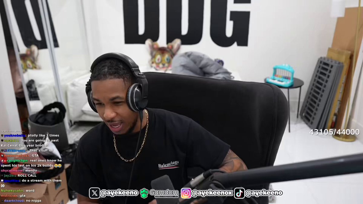 DDG talks about creators like CaseOh and CoryxKenshin making MILLIONS by just reacting and gaming, saying they act all innocent on stream but be with the huzz turning up off stream 😭