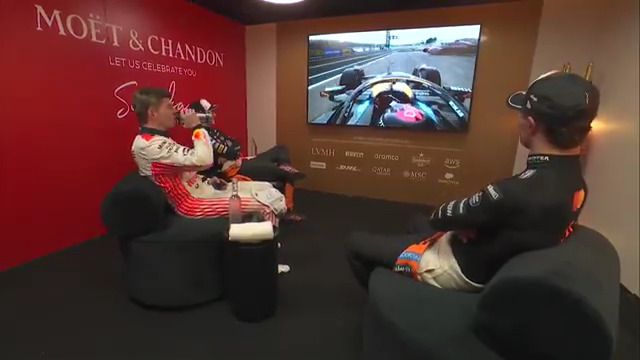 "Quite an expensive lawn mower" 😂 Max and Lando share a laugh over that dicey pit lane exit #F1 #JapaneseGP
