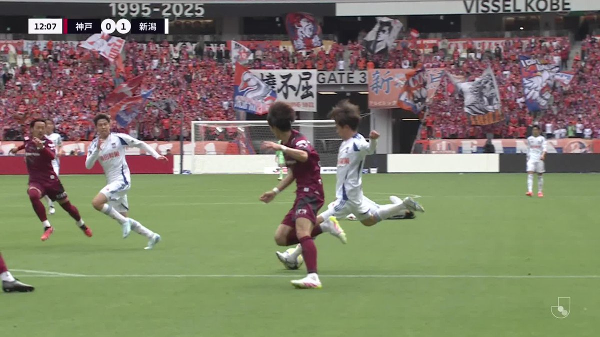 #長谷川元希 の見事なコントロールシュート💫 🎦 ゴール動画 🏆 明治安田J1リーグ 第9節 🆚 神戸vs新潟 🔢 0-1 ⌚️ 12分 ⚽️ 長谷川 元希(新潟) #Jリーグ