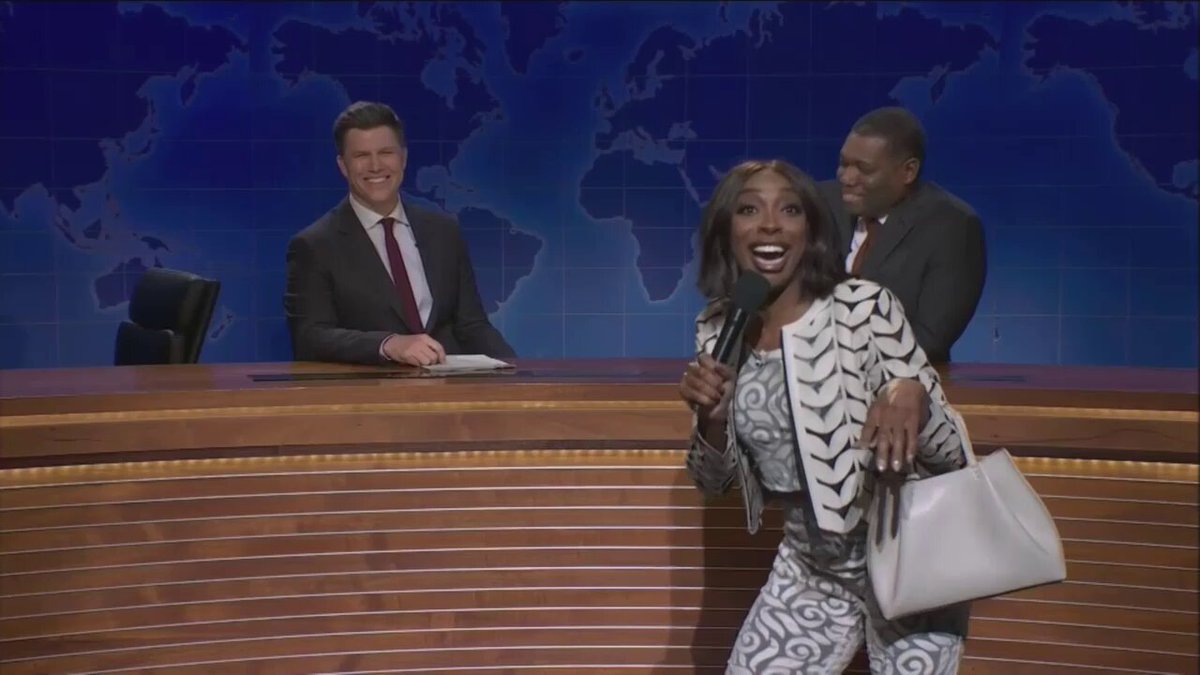 Live TV, folks. Members of the SNL audience blurted out "Shit" in an Ego Nwodim call and response bit on Weekend Update.
