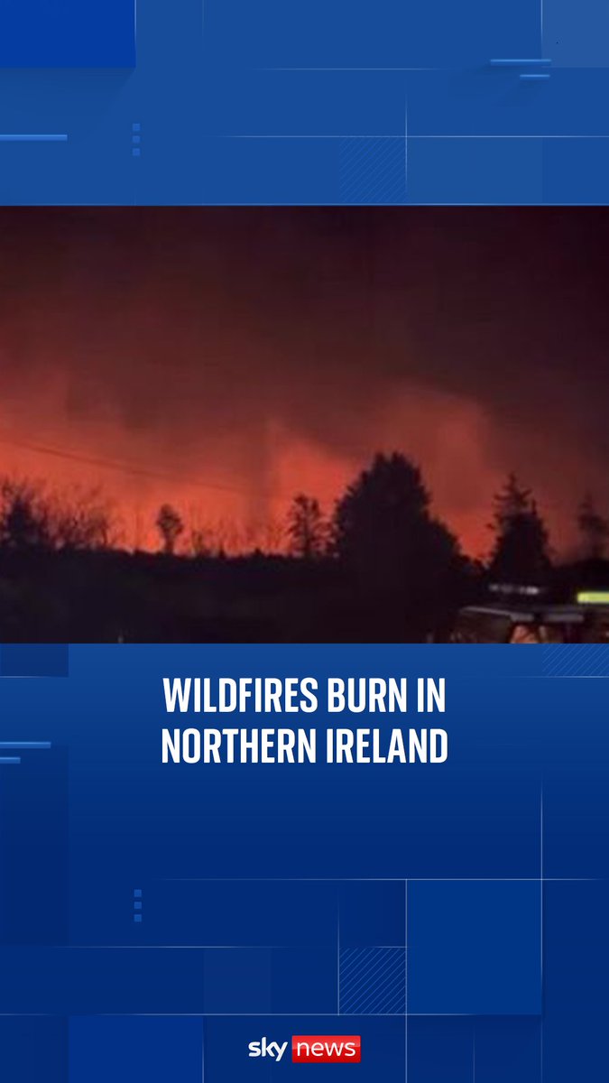A major incident has been declared in Northern Ireland as a 'significant wildfire' burned on the Mourne Mountains, said the Northern Ireland Fire and Rescue Service.