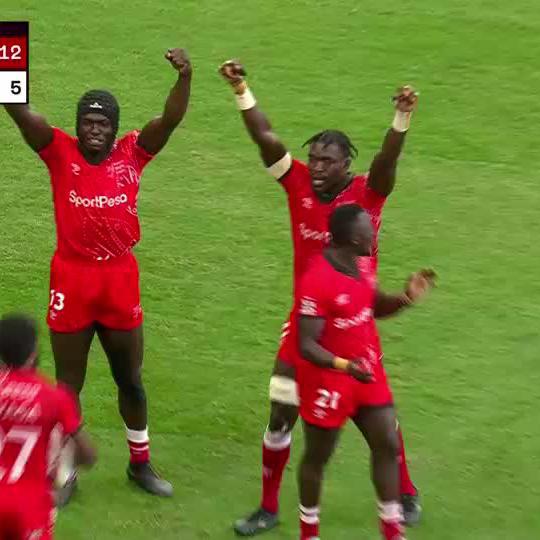 The moment Shujaa booked their spot in the #HSBCSVNSSGP final! 🥹🇰🇪 #HSBCSVNS