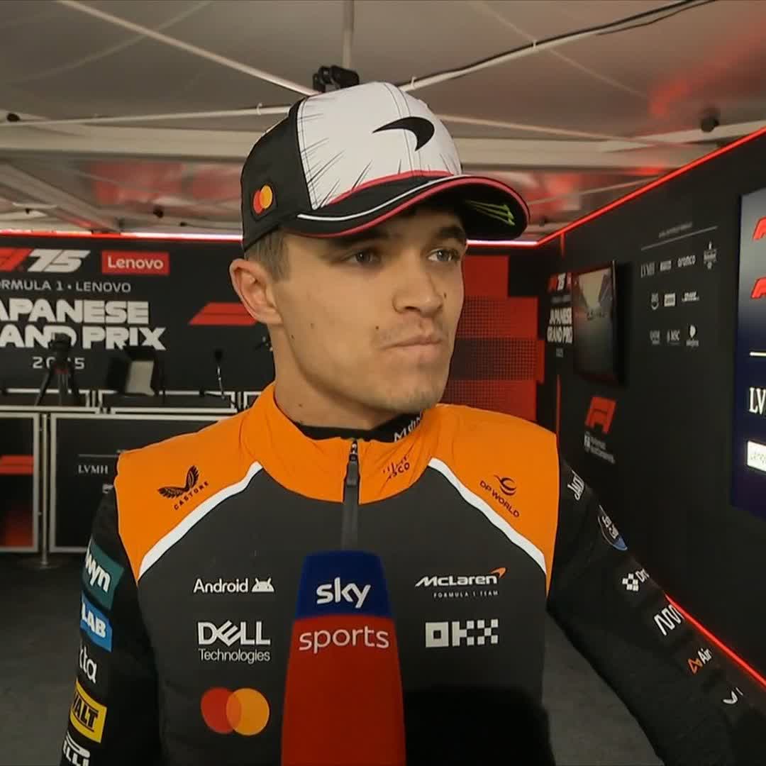 "He had the right of line. Nothing to complain about, just a bit of action for the TV!" 🏎️🤣 Lando Norris discusses the incident with Max Verstappen coming out of the pit lane 💬