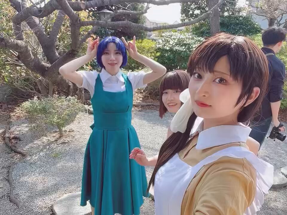 #らんまお花見併せ0405 天道三姉妹🌸 なびき(はるまる❀ ) あかね(宇佐見坂うさり@黒髪ロングお嬢様 )