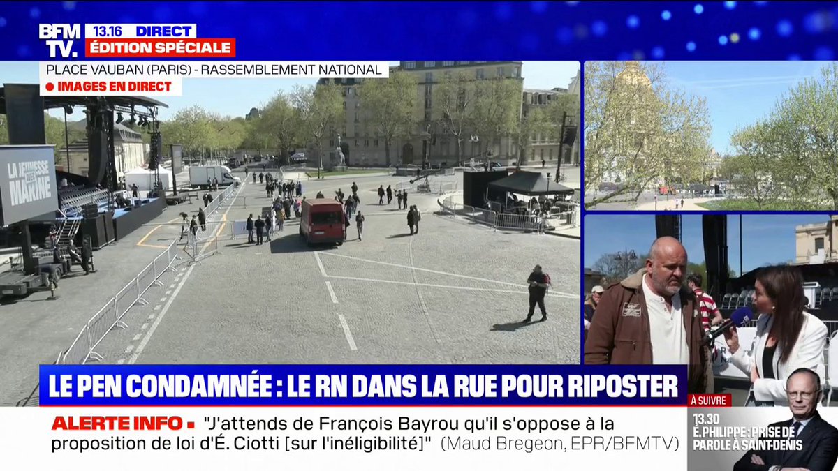"En tant que députée, elle devrait pouvoir accéder à une immunité": le meeting de soutien à Marine Le Pen se prépare place Vauban à Paris