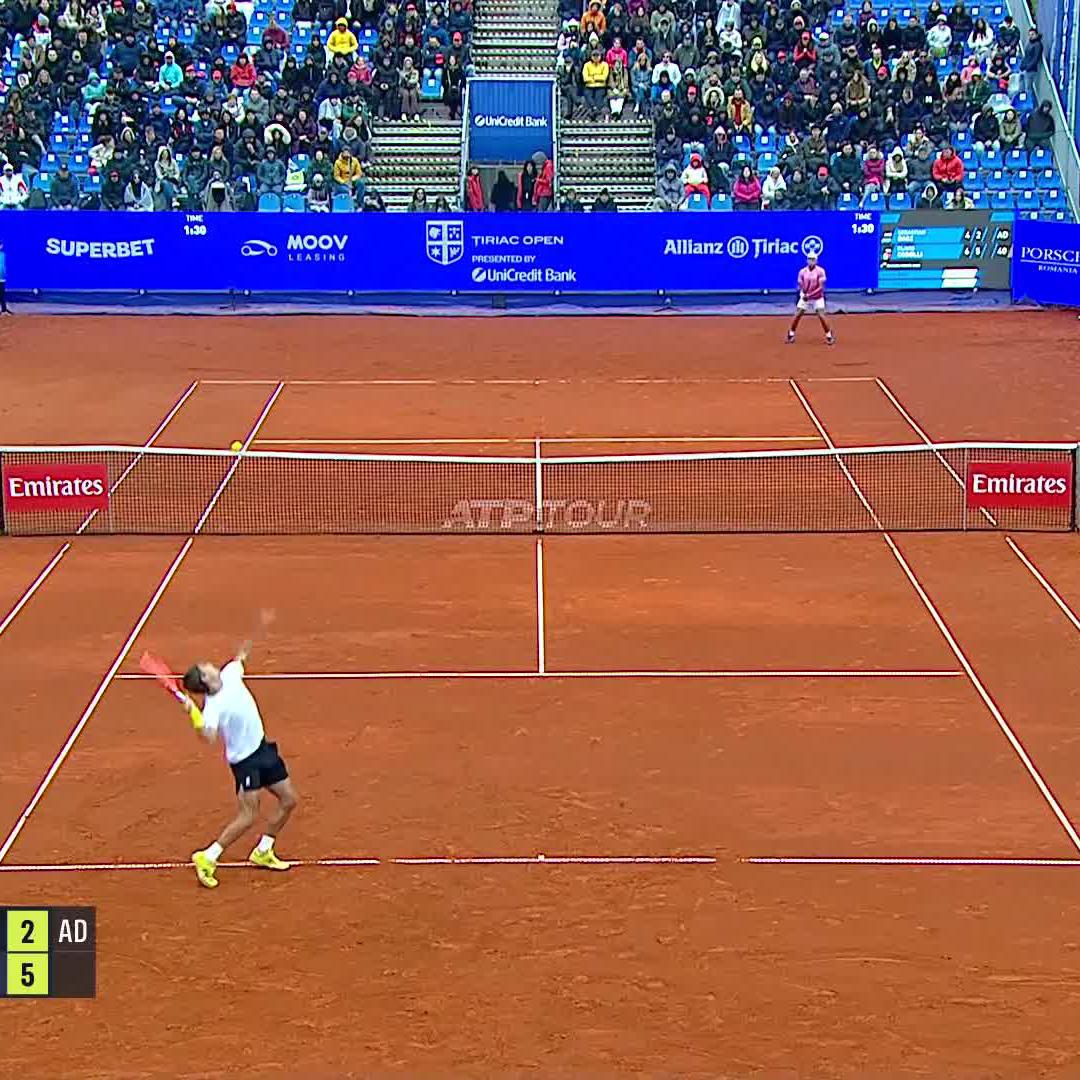 Madness in Bucharest... Sebastián Báez saves three match points and breaks to keep the final alive! 🤯 #TiriacOpen