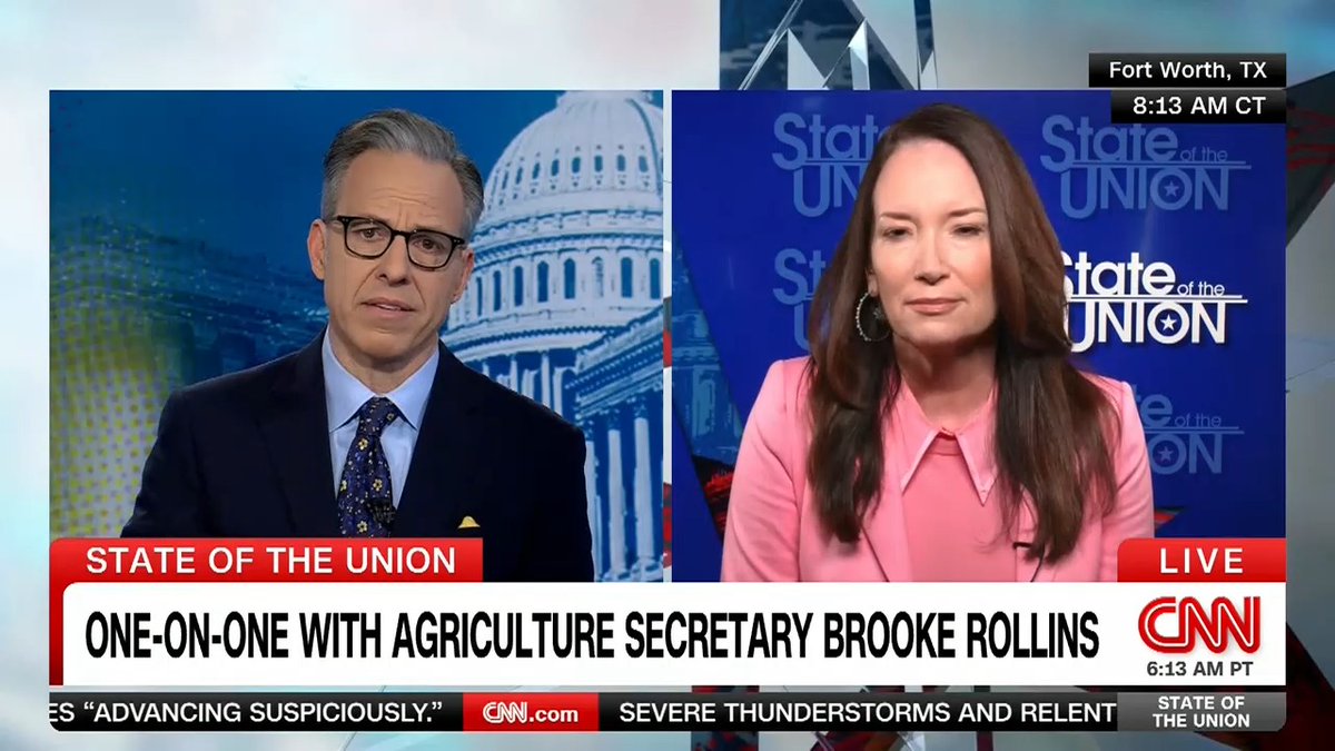 TAPPER: "Why are you putting import tariffs on islands that are entirely populated by penguins?" ROLLINS: "Well, I mean that – come on Jake. Obviously here's the bottom line. We live under a tariff regime from other countries. We have too long ceded the idea that America goes first –" TAPPER: "The McDonald islands is not imposing –" ROLLINS: "I mean, come on. Whatever. Listen, the people that are leading this are serious, intentional, patriotic, the smartest people I've ever worked with. I did not come up with the formulas, I’m the Ag Secretary."