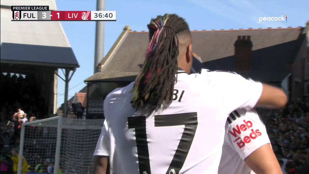 RODRIGO MUNIZ MAKES IT 3-1 TO FULHAM. WHAT A FIRST HALF AT CRAVEN COTTAGE! 📺 Peacock | #FULLIV