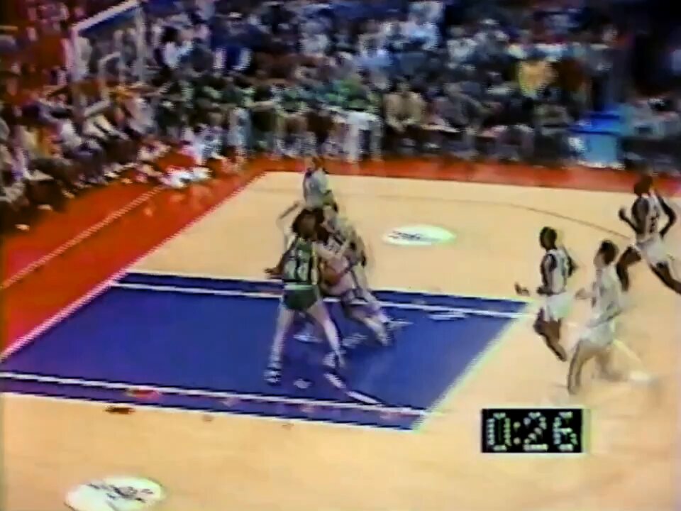 April 6, 1986: Philadelphia's Sedale Threatt is ejected after a fight with Boston's Danny Ainge. Threatt was fined $2,000. Ainge was fined $1,000. Charles Barkley &amp; 76ers coach Matt Guokas, and Celtics Larry Bird, Rick Carlisle &amp; Greg Kite were fined $500 for leaving the bench.