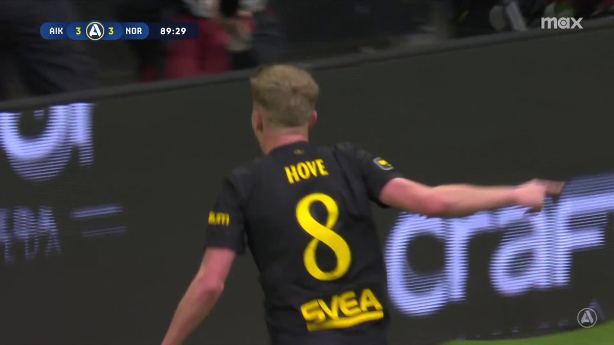 4-3 till AIK i den 90:e minuten! 🤯 Johan Hove 📲 Se Allsvenskan på Max