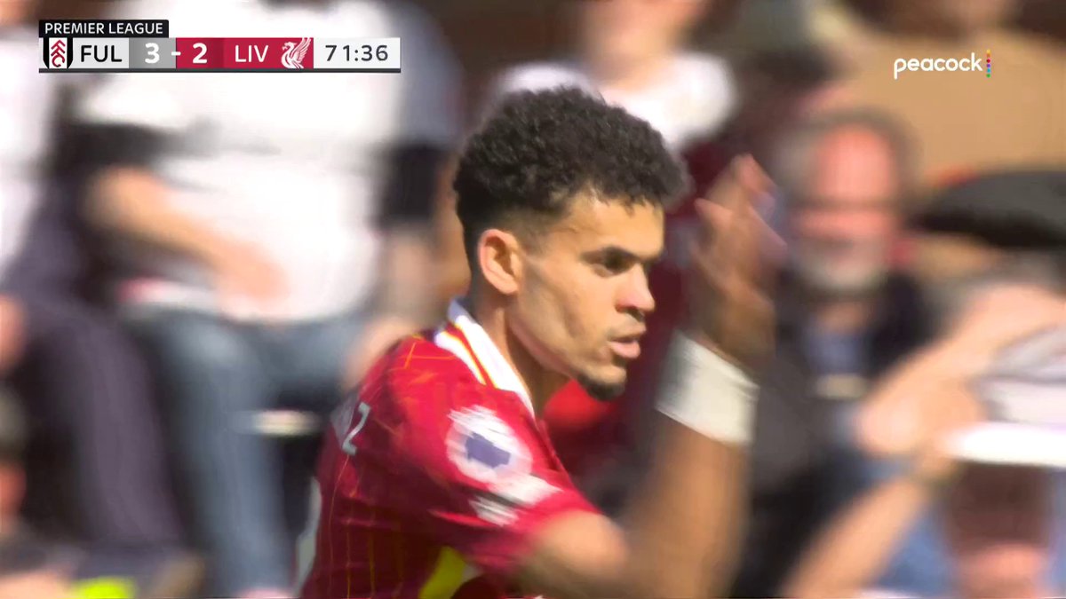 A well-taken goal by Luis Diaz pulls Liverpool within striking distance. 🍿 📺 Peacock | #FULLIV