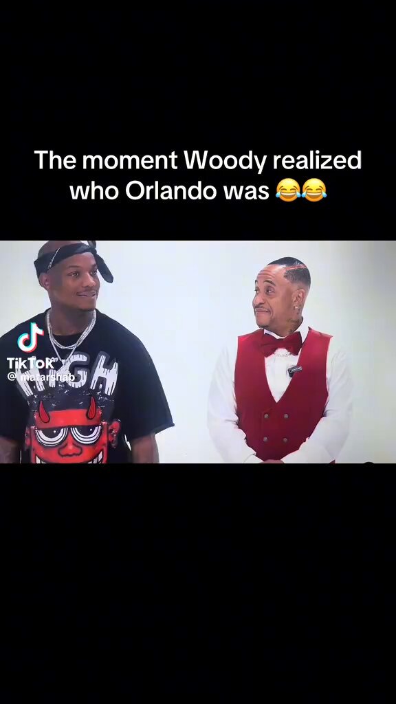 Woody’s reaction when he finally realized who Orlando Brown was 😂😂😂