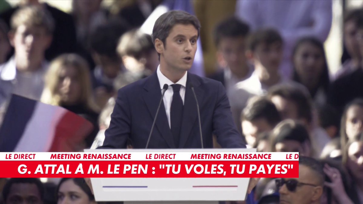 Gabriel Attal à Marine Le Pen : «Chez Renaissance, on se bat pour revenir à des choses simples. (...) Alors je le dis : tu voles, tu payes. Surtout quand on est un responsable politique»
