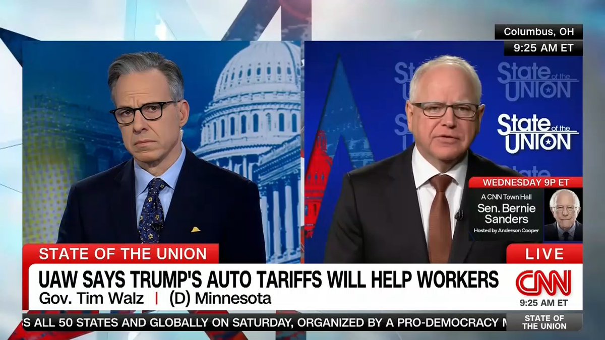 .Governor Tim Walz on Democrats’ struggle to find a path forward: “I think what we allowed ourselves to do is, we got timid. And then, when we got power, we didn't pass things that improved people's lives… I'm out here doing what I can do. I don't know if I'm the best spokesperson to do it after just losing an election. But what I know is, the public - and you saw it across the country this weekend - they're rising up and asking their leadership to do something.”