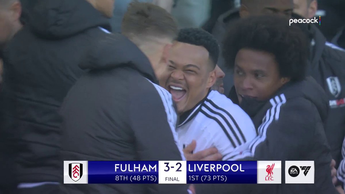 A tremendous win for Fulham as they hand Arne Slot's Liverpool just their second Premier League loss all season!