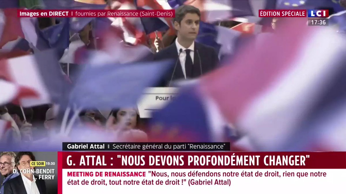 Meeting de Renaissance : "Les États-Unis font la guerre aux chercheurs, ils vont les traquer jusque dans leurs propres universités. Je lance un appel aux chercheurs du monde entier : venez en France, venez en Europe !", dit Gabriel Attal. ▶️ édition spéciale avec Marie Chantrait