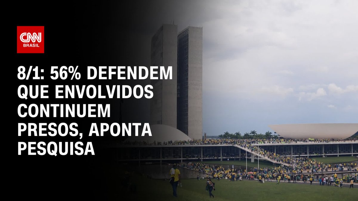 Pesquisa Genial/Quaest: 56% defendem que envolvidos no 8/1 continuem presos; assista #AgoraCNN