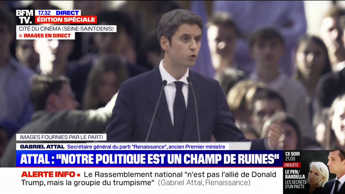 Gabriel Attal: "La politique française est malade et, depuis l'été dernier, elle est un véritable champ de ruines"