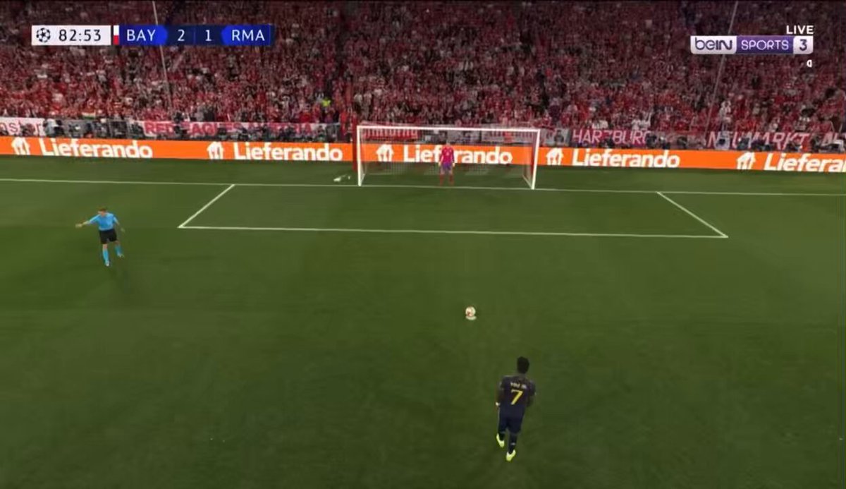 Vinicius in the semi final of the ucl against the greatest keeper of all time..