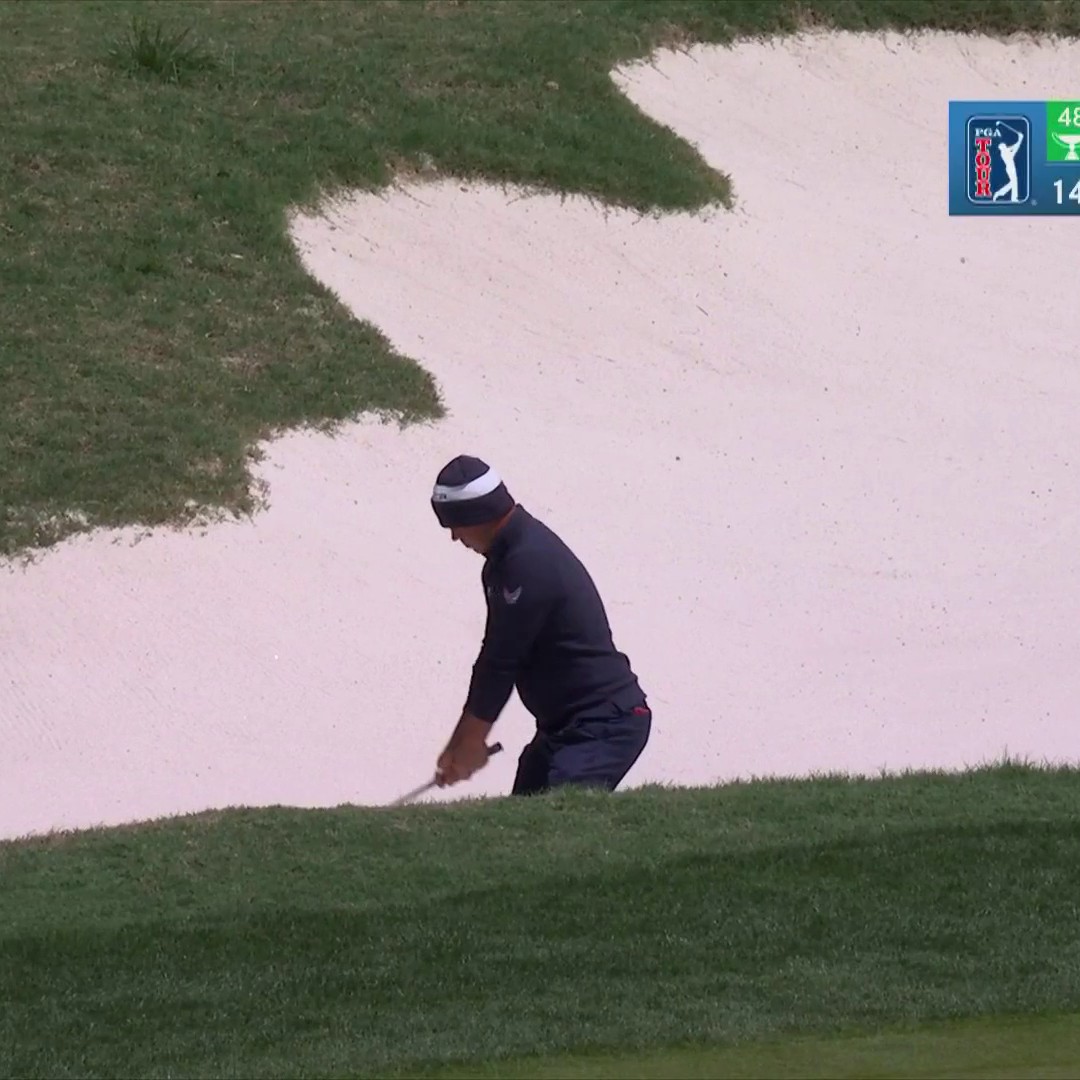Gary Woodland drops it in for eagle from the bunker! 👏🦅 📺 Golf Channel | @ValeroTXOpen