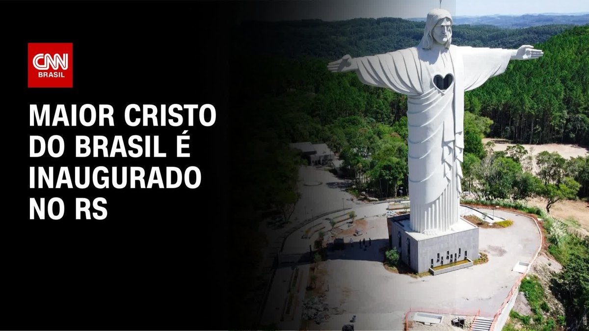 o maior cristo do brasil foi erguido hoje na cidade de encantado (no rio grande do sul), com 43 metros de altura, superando o cristo redentor no rio de janeiro que possui 38 metros