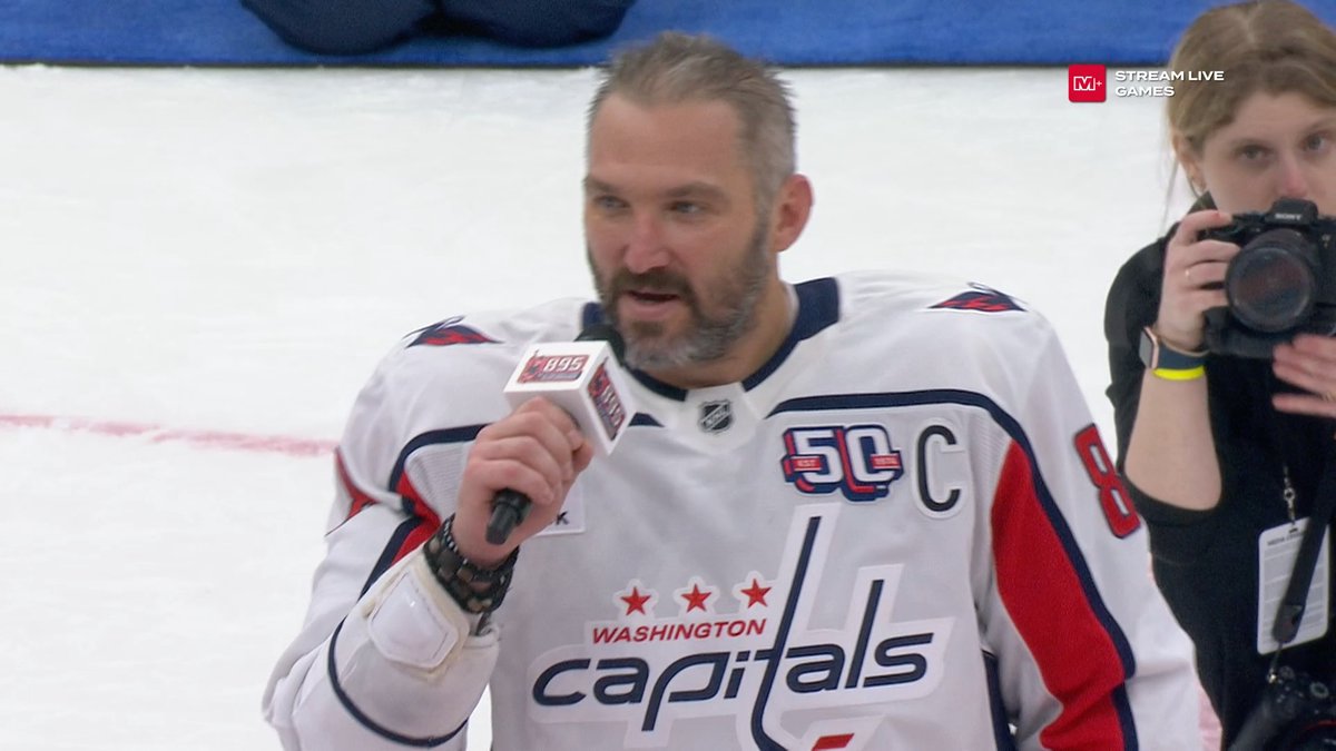 "WE DID IT, BOYS. WE DID IT." 🥹 What a moment for Alex Ovechkin — the greatest goal scorer in the history of the NHL. Washington Capitals | #Gr8Chase