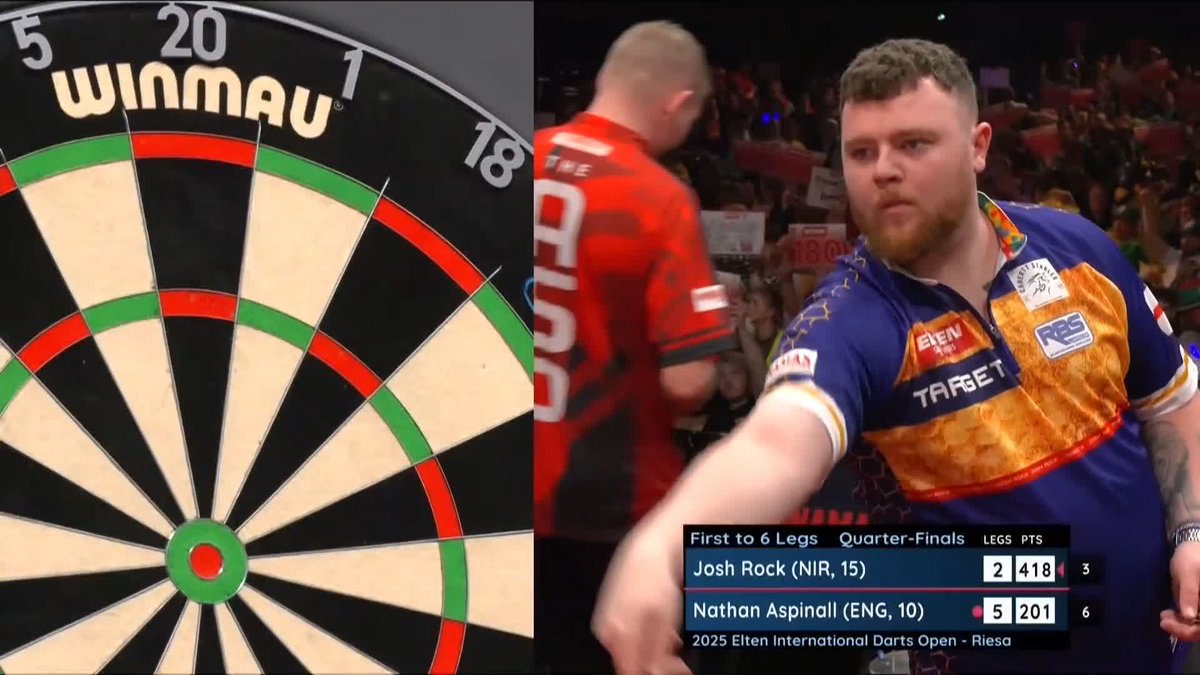 THE ASP KO'S ROCK! Nathan Aspinall beats Josh Rock for the first time and books his place in the semi-final, as he beats the Northern Irishman 6-2! 📺 #ET3
