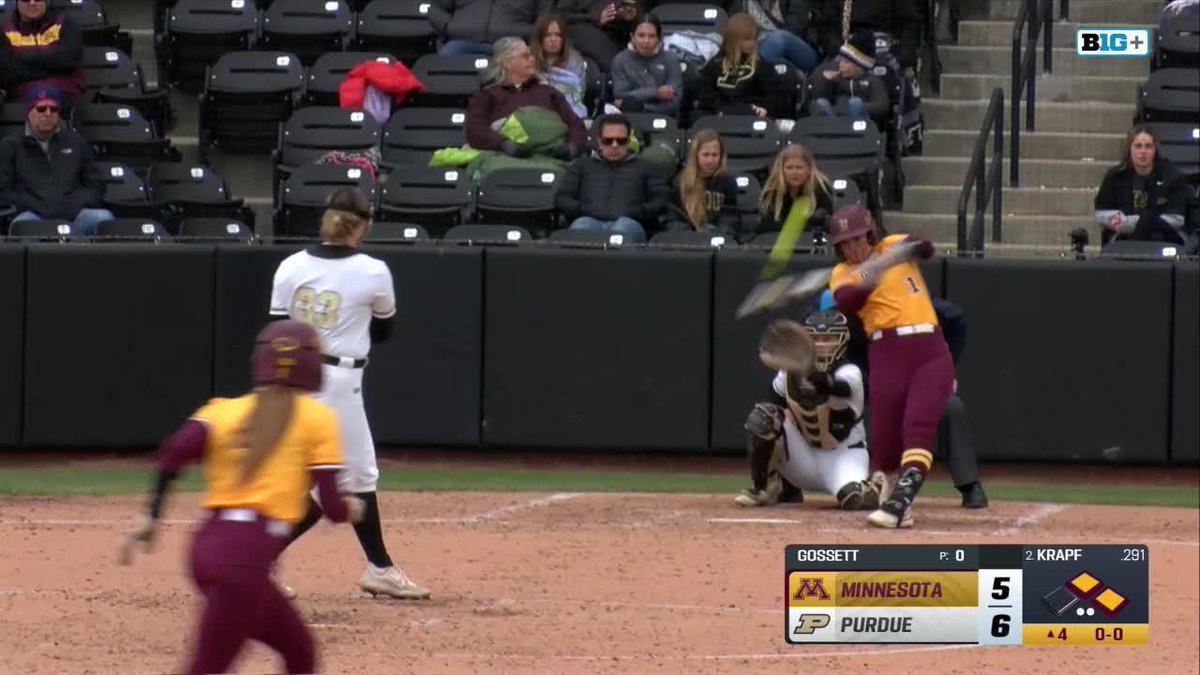 "You don't want to see someone that can put the ball over the wall at the plate... And there it goes." 😅 Talk about announcer jinx on this 3-run HR from Taylor Krapf for Minnesota Softball 👇 #B1GSoftball on B1G+
