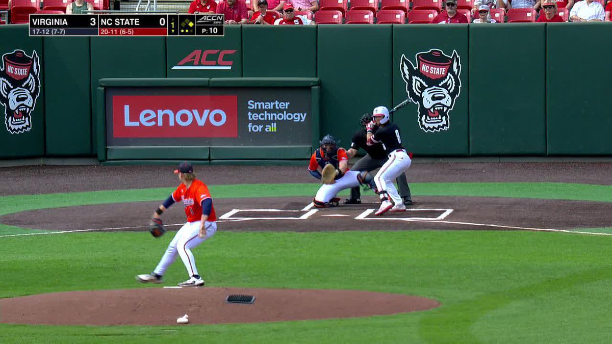 There goes that man again! Justin DeCriscio makes it back-to-back days with a home run. B1 | NCSU 2, UVA 3