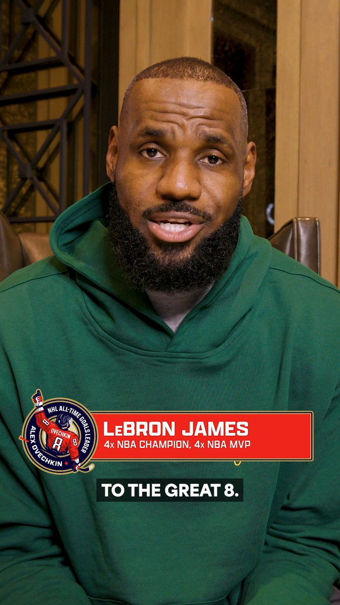 LeBron knows a thing or two about record-setting moments 🙌 LeBron James congratulates The Great 8 on becoming the NHL's all-time leader in goals! 🤴 #Gr8ness