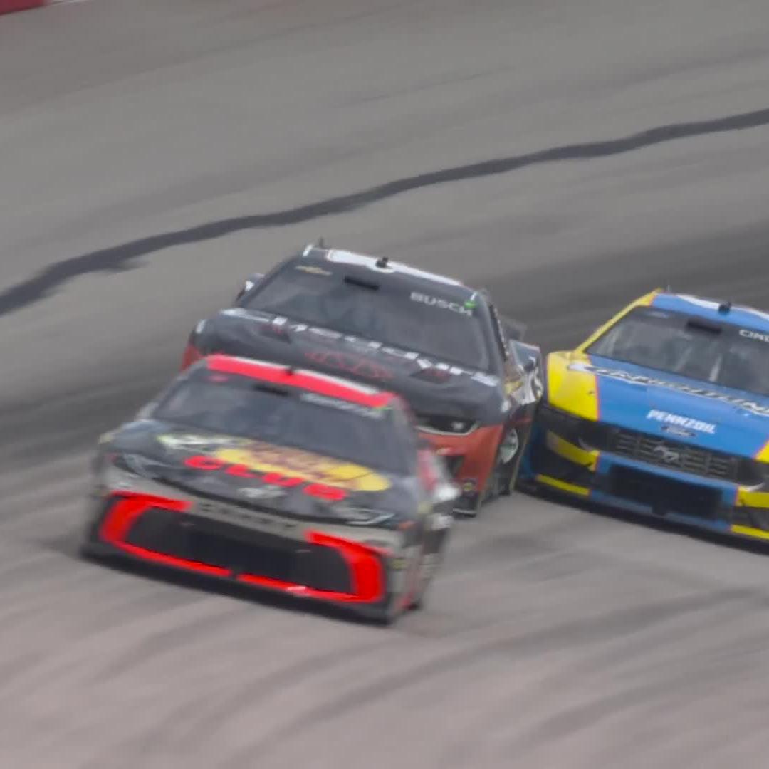 A close call for Kyle Busch, and Chris Buescher capitalizes.