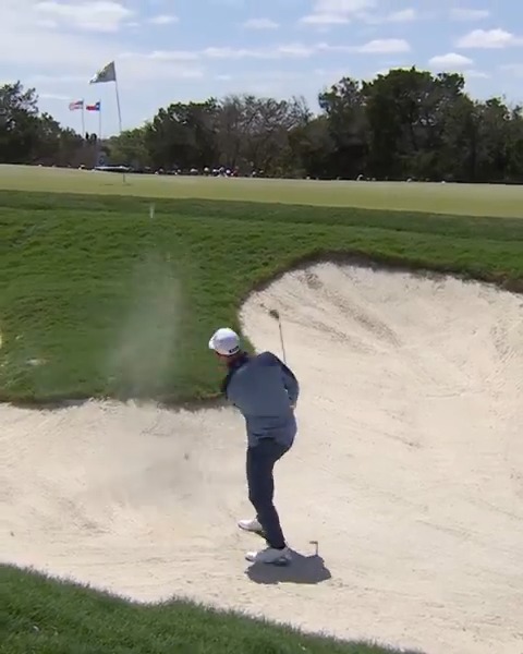 Golf shot 👏 A clutch save to remain at 9-under for Brian Harman. 📺 NBC