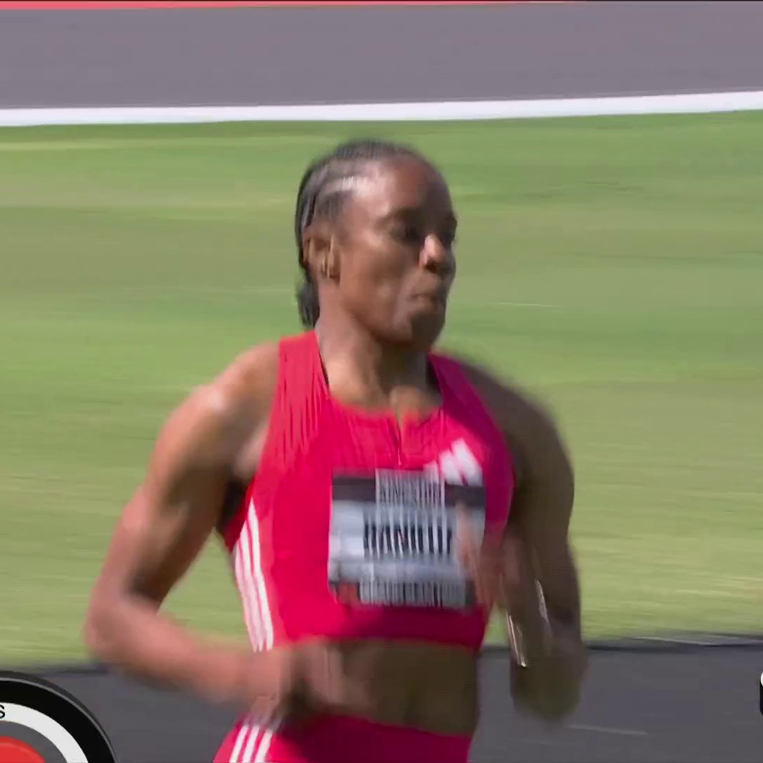 Danielle Williams brings it home in the 100m to become Jamaica’s FIRST Grand Slam title winner! 🇯🇲 📺 Peacock