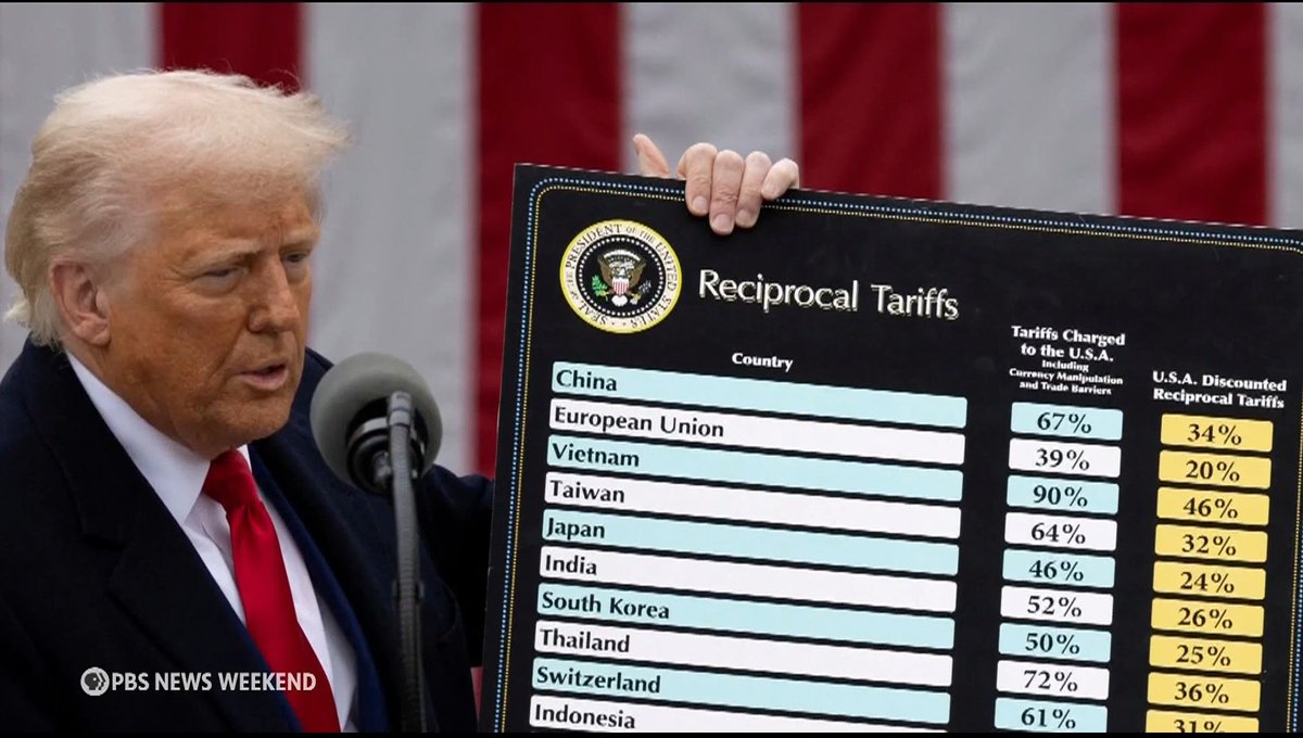 This weekend, world leaders across the globe are trying to figure out how to respond to President Trump's attempt to reshape the global economy by imposing steep tariffs. A White House official says more than 50 countries have contacted the administration so far to start negotiations on the import duties. John Yang sat down with David J. Lynch for more.