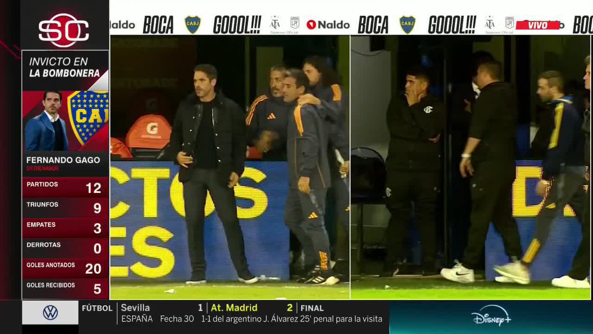 🔎El FESTEJO de FERNANDO GAGO del 1-0 de #Boca ante Barracas Central.