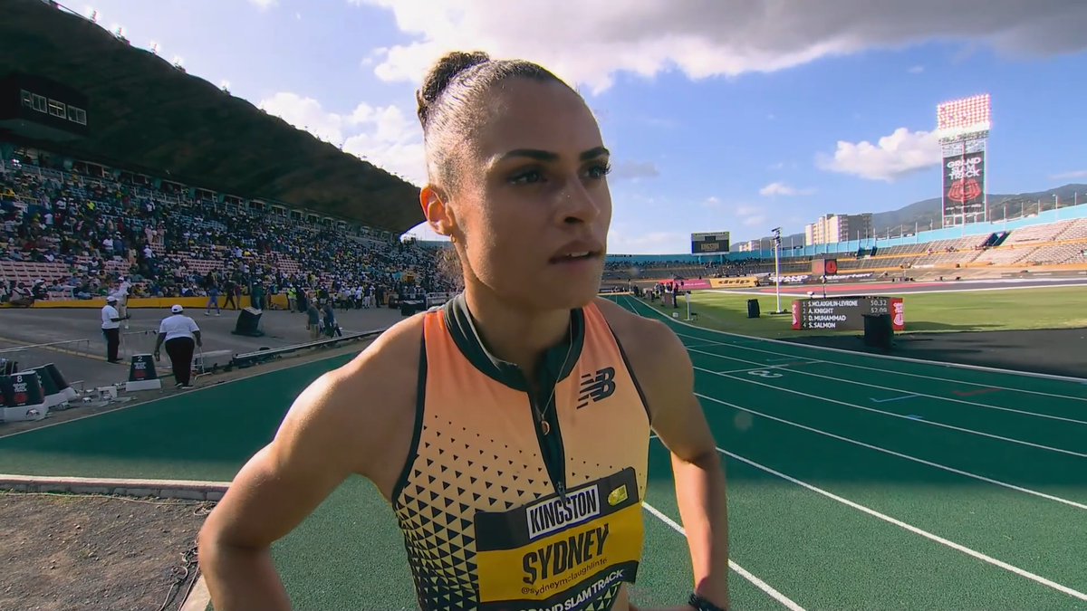 Sydney McLaughlin-Levrone's full 400m flat in 50.32! Stick around for a little surprise in the post-race interview🙊 We're unsure what she's racing in the last 3 Slams but we know where you can grab your tickets!