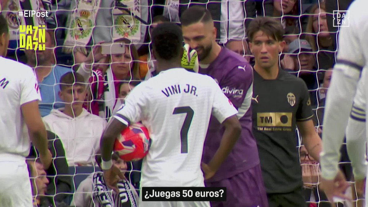 🗣️ “¿Juegas 50 euros? Choca” Mamardashvili se apostó 50 euros con Vini Jr a que le paraba el penalti #ElPost