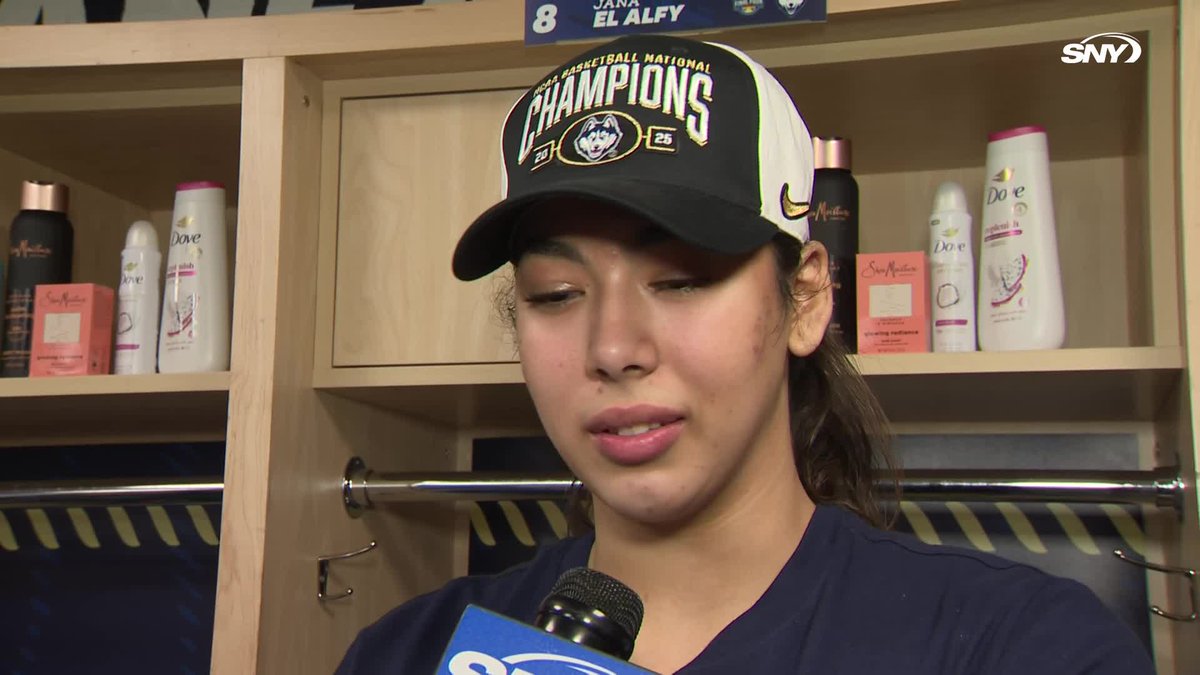 Jana El Alfy gets emotional talking about Paige Bueckers, who she says she will miss so much at UConn: "I've never met a person that cares more...she's been my literal sister, my mom, my dad, my family. She's been my role model."