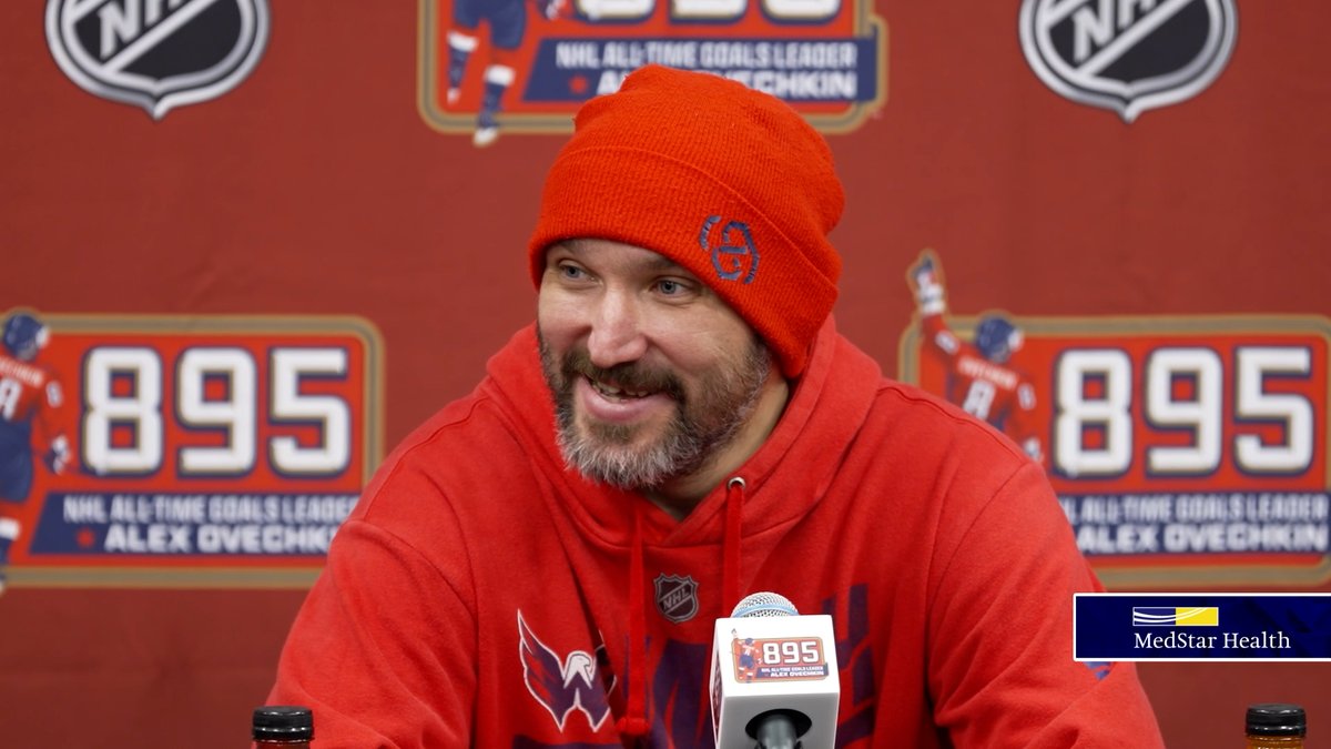 Alex Ovechkin’s full postgame media availability after setting the record for the most goals in NHL history. #Gr8ness
