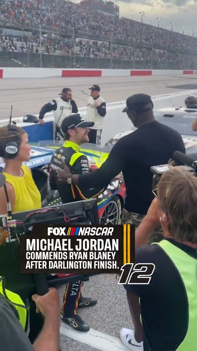 Respect. Michael Jordan commends Ryan Blaney on a solid day in Darlington. #NASCARThrowback