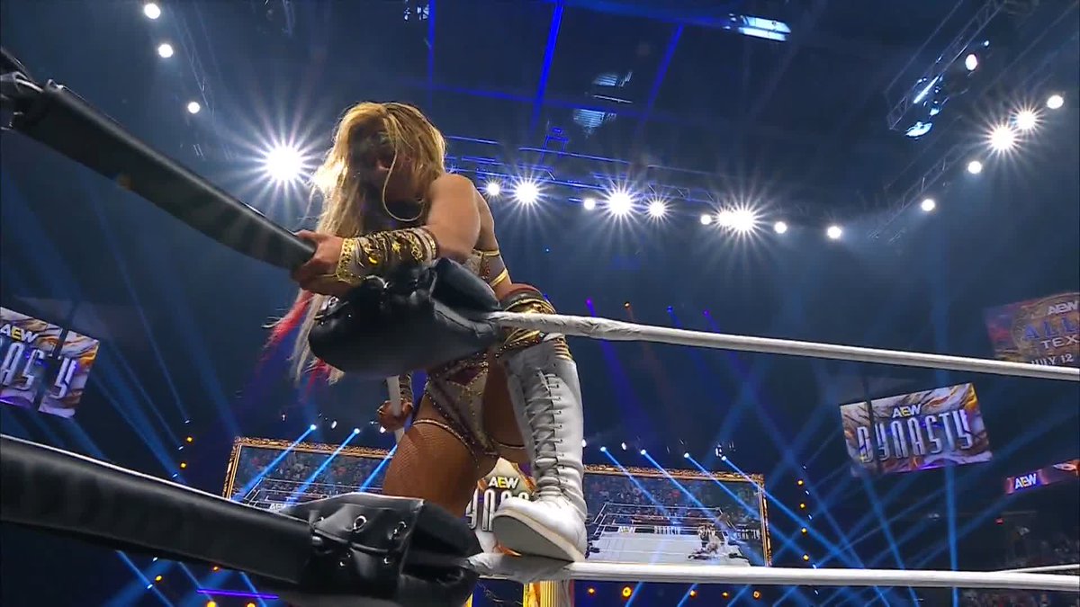 "Timeless" Toni Storm flung Megan Bayne off of the top rope! Watch #AEWDynasty RIGHT NOW! @MeganBayne | #TimelessToniStorm