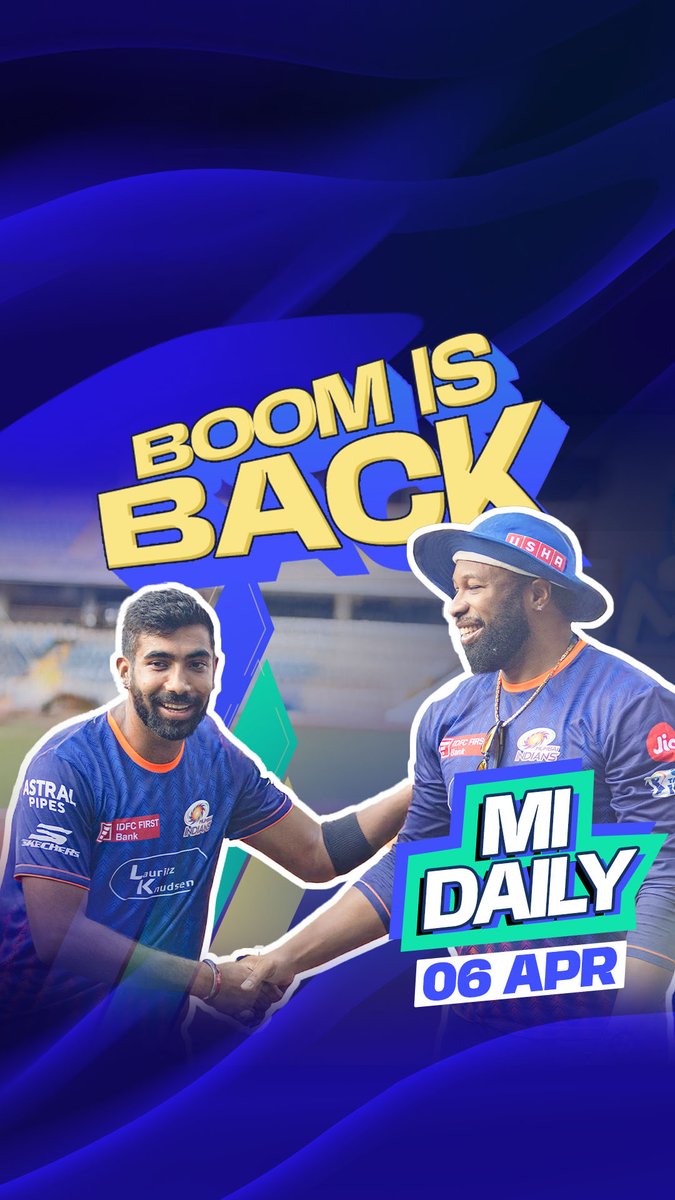Boom is back. Home game vs RCB tonight. Monday ho toh aisa! 🤩 Watch today's full episode of #MIDaily 👉 #MumbaiIndians #PlayLikeMumbai #MIvRCB